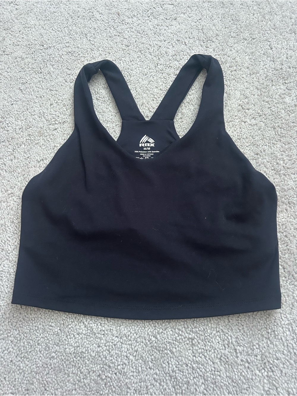 RBX Women's Black Racerback Crop Sports Top